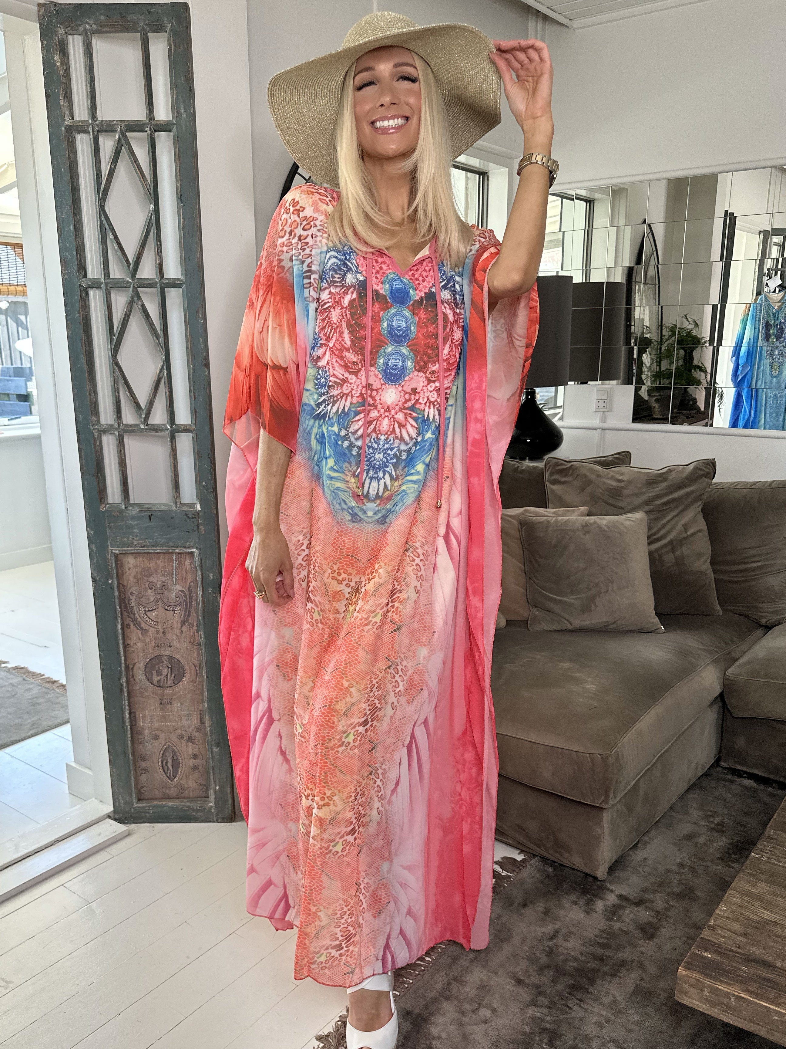 Sasha Snake - Lang tunika med slangeprint og similisten